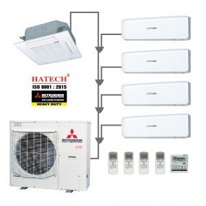 Trọn gói Combo điều hòa không khí cho căn hộ 4 phòng ngủ: Hệ Mini Kx: PK âm trần Cassette, 4PN treo tường